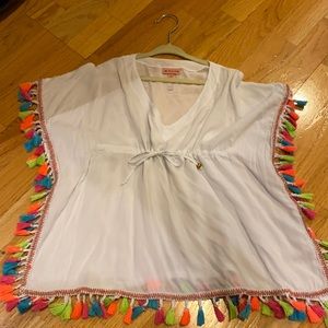 PQ girls swim cover up tunic with tassel details